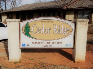 Cedar Ridge Apartments Sign