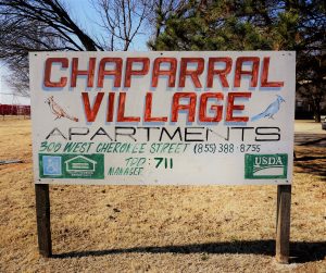 Chaparral Village Apartments Sign