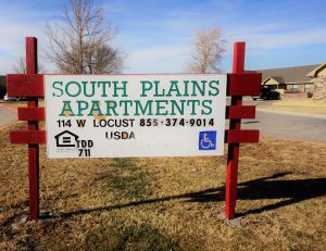South Plains Apartments Sign
