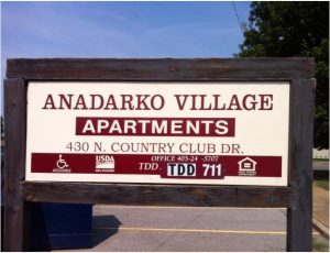 Anadarko Village Apartments - Project Sign